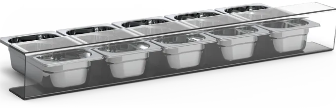Vitrine Neutre à Tapas BC pour 5 Bacs GN 1/3 - Fricosmos