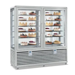 VITRINE NÉGATIVE VENTILÉE BI-TEMPÉRATURE - 5 ÉTAGÈRES TOURNANTES - 427 L - Isotech