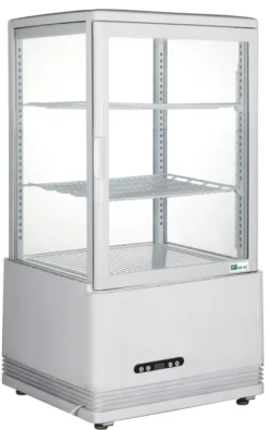 Vitrine à Poser Blanche 4 Faces Vitrées Double Vitrage - 58 L - AFI Collin Lucy