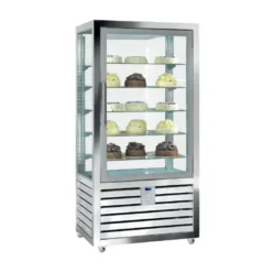 VITRINE POSITIVE VENTILÉE - 3 PORTES - 10 ÉTAGÈRES VERRE + 6 ÉTAGÈRES TOURNANTES - 1388 L - Isotech