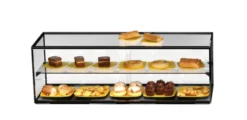 Vitrine Professionnelle Neutre 2 Etagères sans LED - 1200x390x375 mm - SAYL