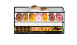 Vitrine Professionnelle Neutre 2 Etagères avec LED - 920x375 mm - SAYL