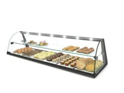 Vitrine Professionnelle Neutre 2 Etagères avec Eclairage - 1190x170 mm - SAYL