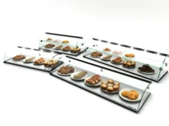 Vitrine Professionnelle Neutre 2 Etagères sans Eclairage - 840x170 mm - SAYL