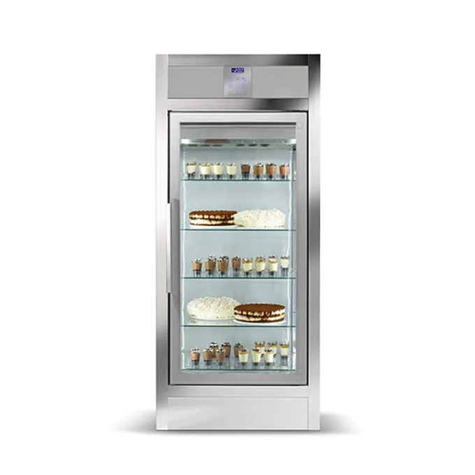 VITRINE PÂTISSERIE/GLACERIE - BI-TEMPÉRATURE VENTILÉE - 1 PORTE - 5 ÉTAGÈRES VERRE - 427 L - ISOTECH
