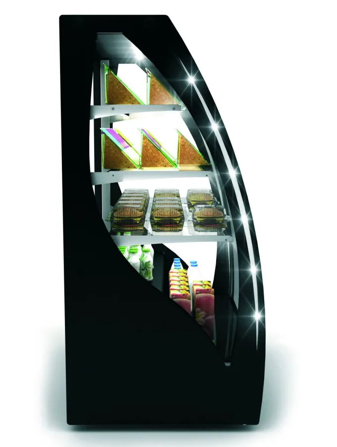 Vitrine Réfrigérée Courbée Série PAK Accès Porte Avant/Arrière - 1015x1240 mm - SAYL