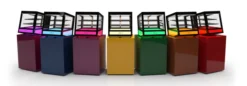 Vitrine Réfrigérée Cubique à Poser Série QBO Base Lumineuse Colorée - 620x670 mm - SAYL