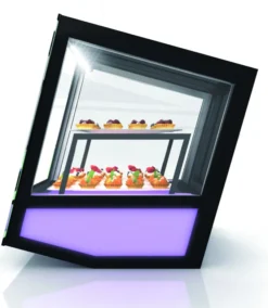 Vitrine Réfrigérée Cubique à Poser Série QBO Base Lumineuse Colorée - 620x670 mm - SAYL