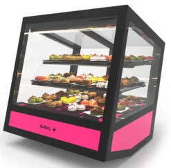 Vitrine Réfrigérée Cubique à Poser Série QBO Base Lumineuse Colorée - 620x670 mm - SAYL