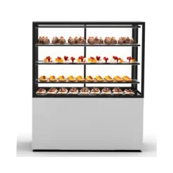 Vitrine Réfrigérée à 4 Faces avec Base 100 - 1000 x 600 x 1400 mm et Sans Accès Frontal - 3 étagères Réglables - Sayl