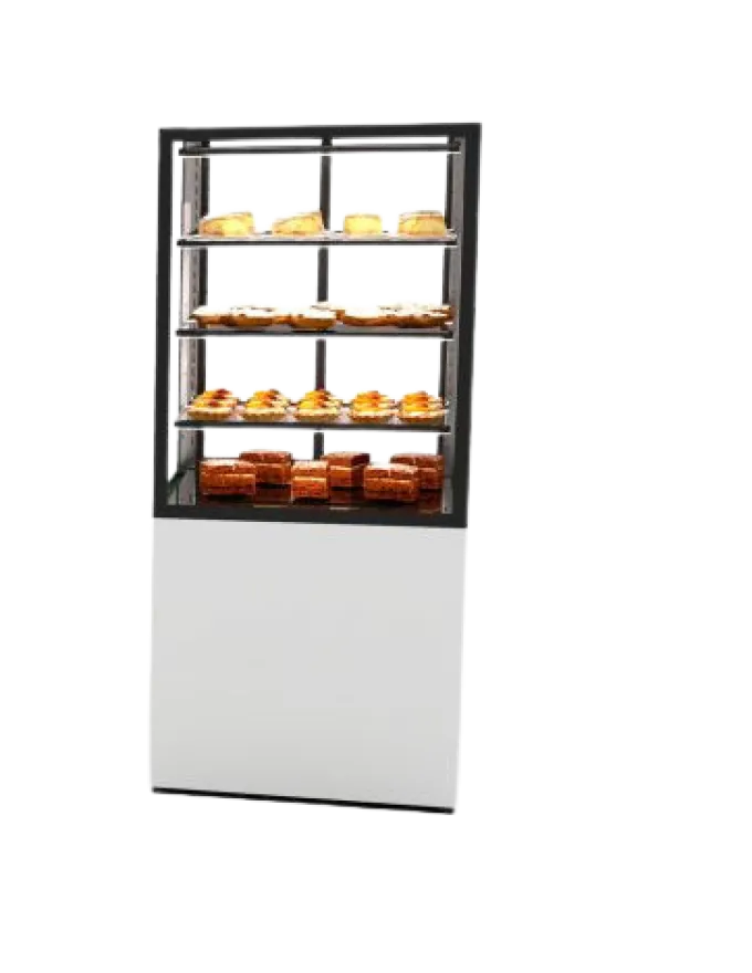 Vitrine Réfrigérée à 4 Faces avec Base 60 - 600 x 600 x 1400 mm et avec Accès Frontal - Température +6 à +10°C - Sayl