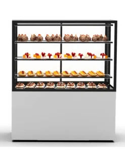 Vitrine Réfrigérée à 4 Faces avec Base 120 - 1200 x 600 x 1400 mm et Sans Accès Frontal - 3 étagères Réglables - Sayl
