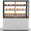 Vitrine Réfrigérée à 4 Faces avec Base 120 - 1200 x 600 x 1400 mm et avec Accès Frontal - 3 étagères Réglables - Sayl