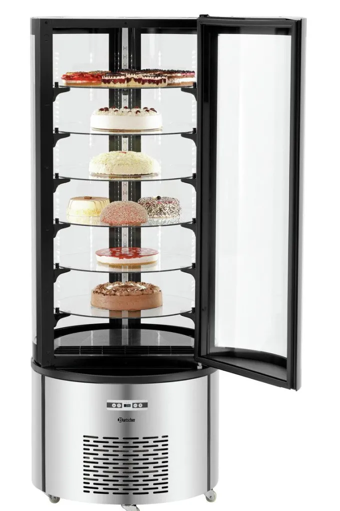 Vitrine Réfrigérée 4 Faces Vitrées à Gâteaux - 400 Litres - Bartscher