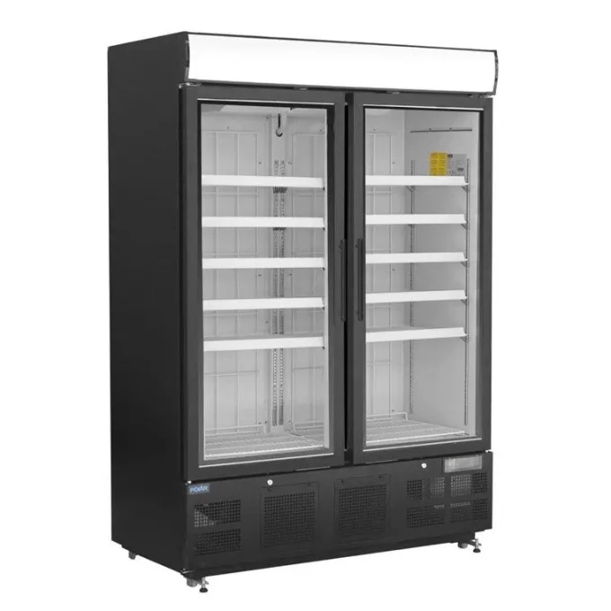 Vitrine réfrigérée négative avec caisson lumineux Polar Série G 920L noire