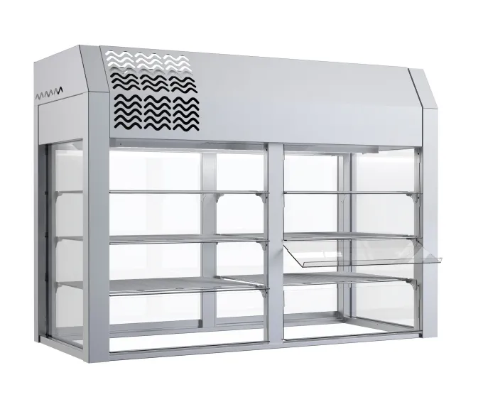 Vitrine réfrigérée 3 niveaux avec Cuve Froide Statique et Portes Battantes - Distform