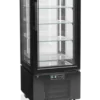 Vitrine Réfrigérée Pâtisserie 4 Faces Vitrées UPD400-F - Couleur Noire - Tefcold