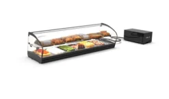 Vitrine Réfrigérée Tapas Bacs GN 1/3 Série shark 2P avec Groupe à Distance sans Bacs -1540x380x340 mm - Sayl