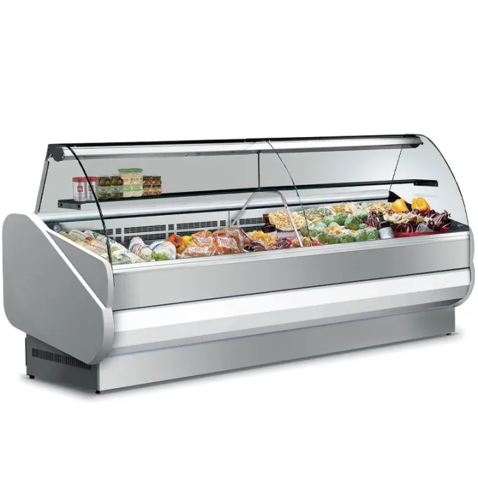 VITRINE RÉFRIGÉRÉE VITRAGE BOMBÉ RABATTABLE - POSITIVE +3° / +5°C - LARG. 1040 MM - ISOTECH