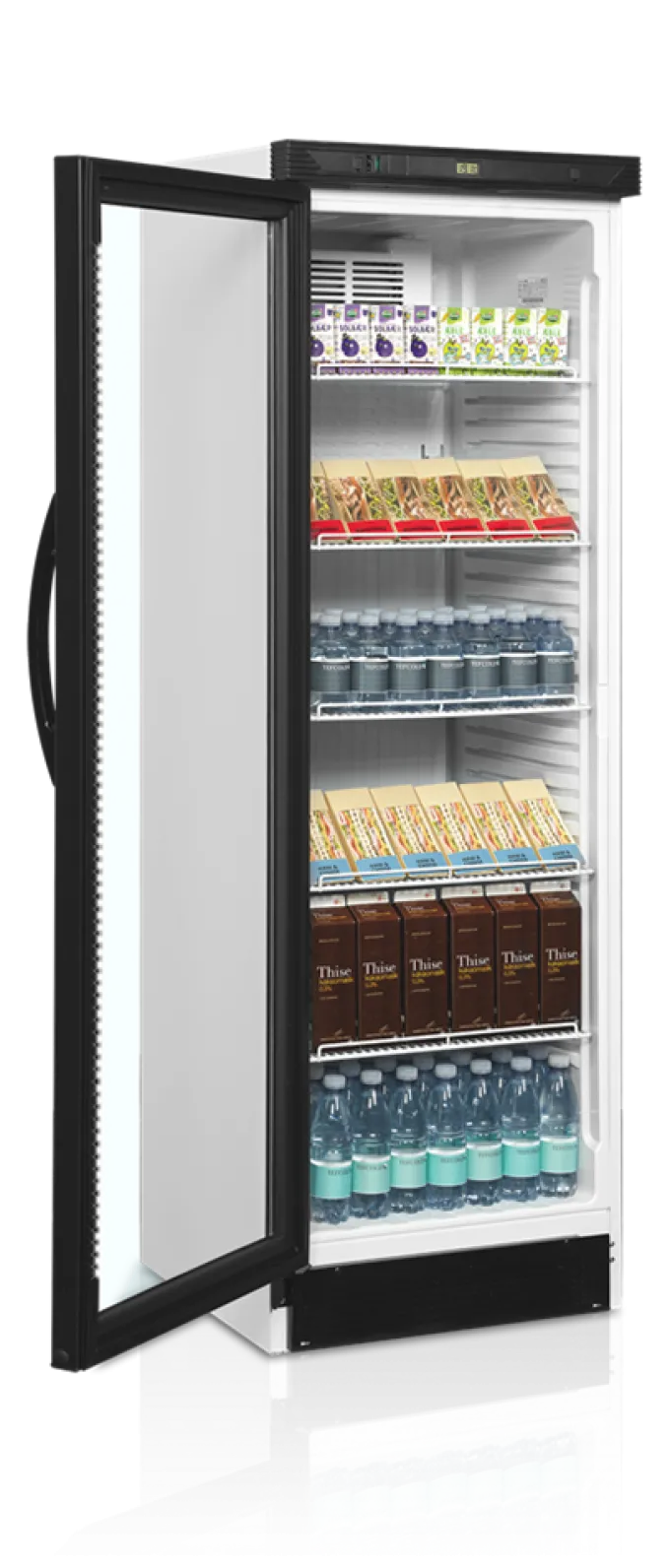 Vitrine Réfrigérée Vitrée Réversible CEV425CP 2 DEL L/H - Couleur Noire - TEFCOLD