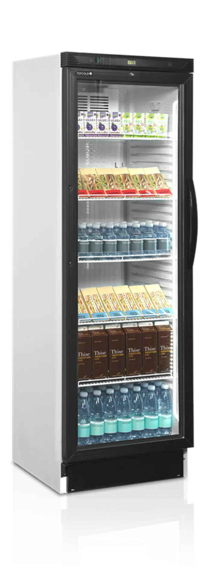 Vitrine Réfrigérée Vitrée Réversible CEV425CP 2 DEL L/H - Couleur Noire - TEFCOLD