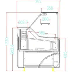 Vitrine réfrigérée Wesley 1.5 à Poser Professionnelle - 130 Litres - Combisteel
