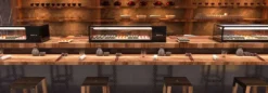 Vitrine Sushi Série LOGIC Cuve Plane avec Groupe Déporté - L 1190 mm - SAYL