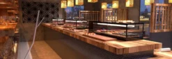 Vitrine Sushi Série LOGIC Cuve Plane avec Groupe Déporté - L 1540 mm - SAYL