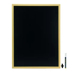 Woody ardoise - Bois avec finition teck laqué - inclus: feutre-craie blanc et kit de montage - 60x80cm - Securit