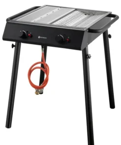Xantos Black Gril à gaz, Noir, 9,5kW, 770x710x(H)870mm - Hendi